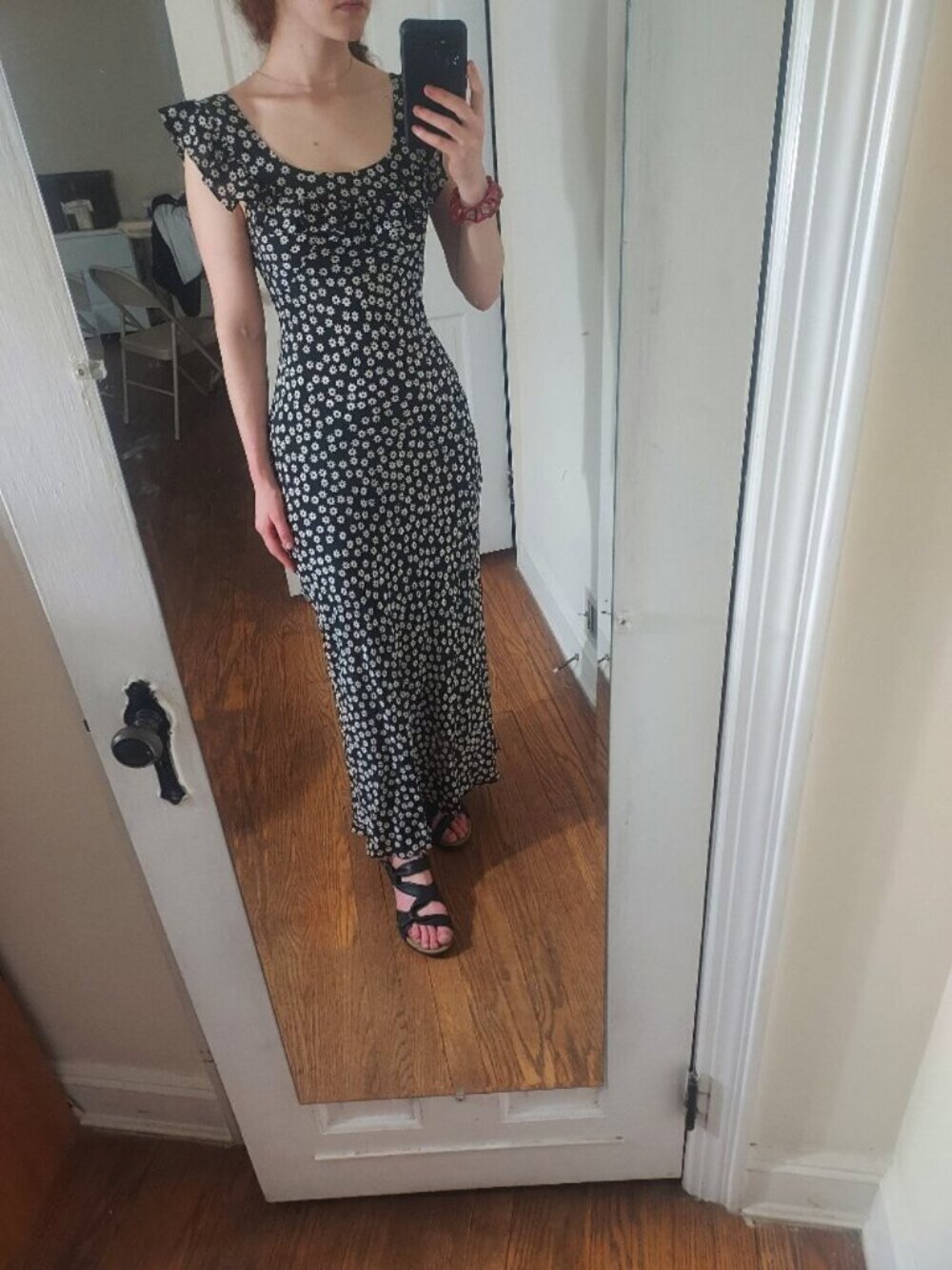 Realisation Par The Minnie Black White Floral Short Sleeve Dress